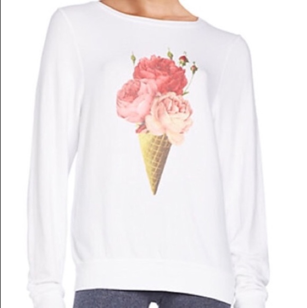 Wildfox Floral Ice Cream Cone Sweater Top